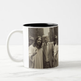 Taza Bicolor Trump y Jesus mug
