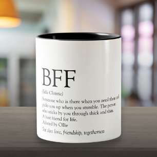 Taza Bicolor Tu definición de mejor amigo BFF Divertido Moderno