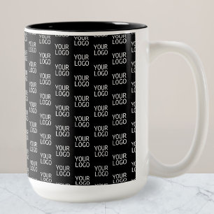 Taza Bicolor Tu logotipo empresarial Patrón elegante de medio
