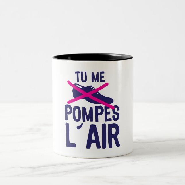 Taza Bicolor tu me pompes air chaussure expression citation (Centro)
