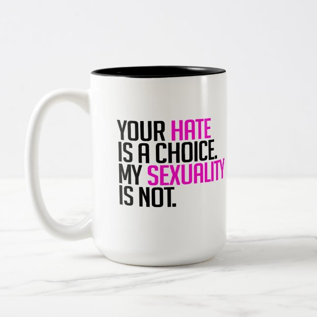 Taza Bicolor Tu odio es una elección (Izquierda)