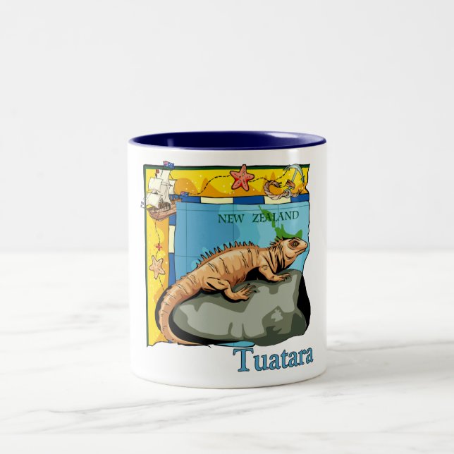 Taza Bicolor Tuatara Mugs de Nueva Zelanda (Centro)