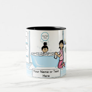 Taza Bicolor Tub Time - 1 Chica, Personalizado de mamá soltera