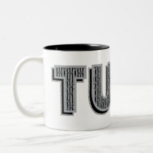 Taza Bicolor Tuba Grey Pattern Text
