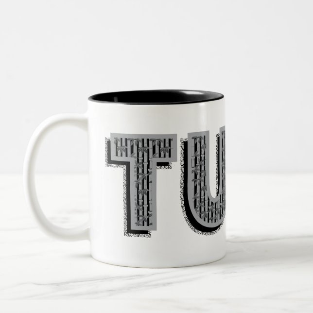 Taza Bicolor Tuba Grey Pattern Text (Izquierda)