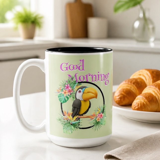 Taza Bicolor Tucán Buenos Días (Subido por el creador)