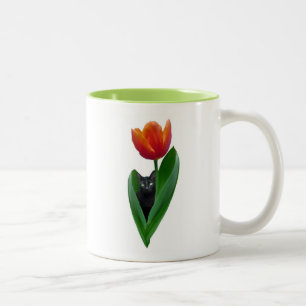 Taza Bicolor Tulip Cat Mug