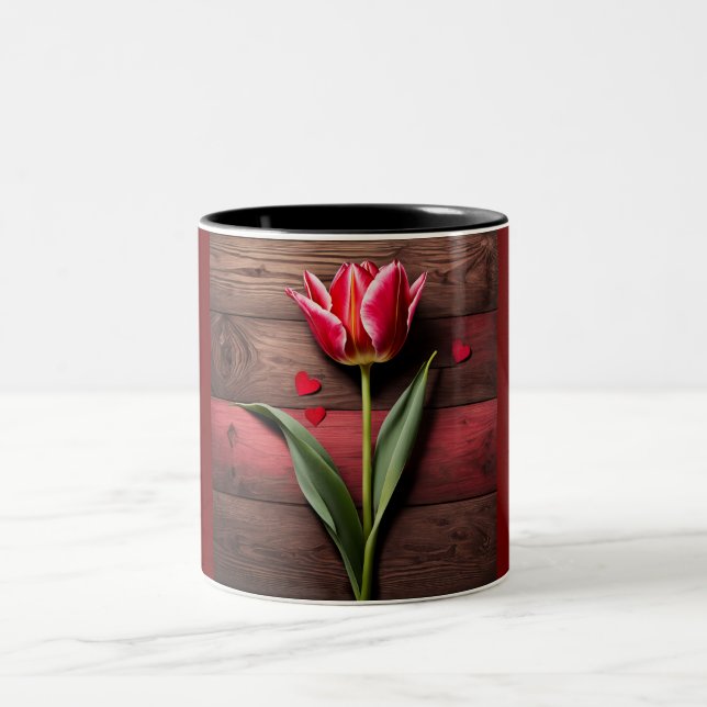 Taza Bicolor Tulip Rojo (Centro)