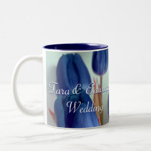 Taza Bicolor Tulipanes azules