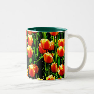Taza Bicolor Tulipanes de la sol