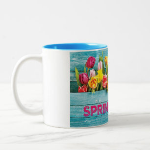 Taza Bicolor Tulipanes de primavera