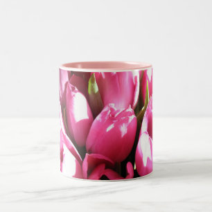 Taza Bicolor Tulipanes rosados