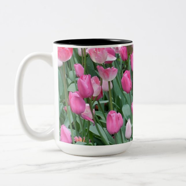 Taza Bicolor Tulipanes rosados (Izquierda)