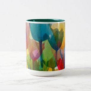 Taza Bicolor Tulipanos