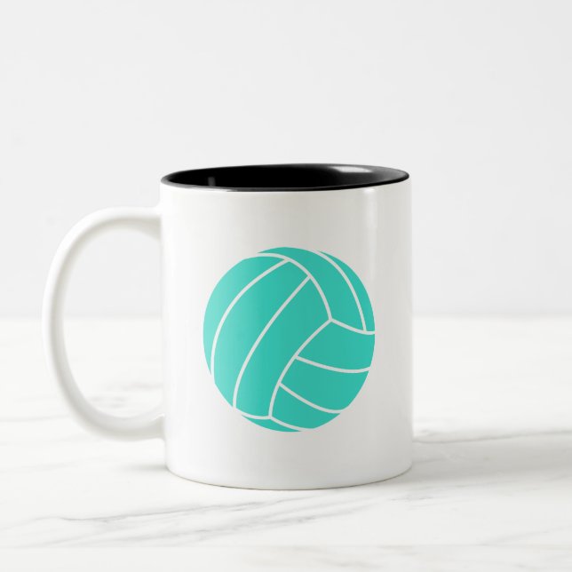 Taza Bicolor Turquesa; Voleibol del verde azul (Izquierda)