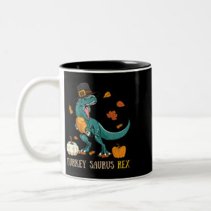 Taza Bicolor Turquía Saurus Rex Dinosaur Diversión Graciosa de 