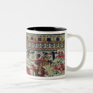 Taza Bicolor Tutankhamun en sus africanos que atacan del carro