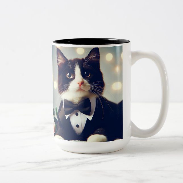 Taza Bicolor Tuxedo Cat (Derecha)