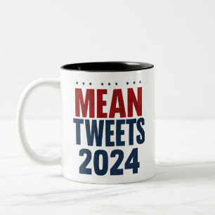 Taza Bicolor Tweets Malvados 2024 Elección Divertida Trump 