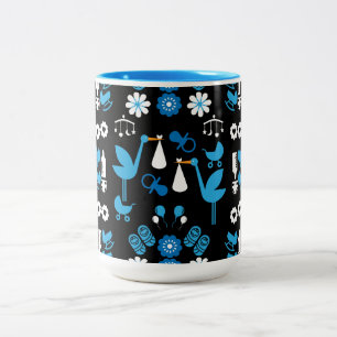 Taza Bicolor Twin Boy Stalk Delivery Blue