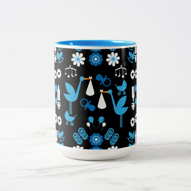 Taza Bicolor Twin Boy Stalk Delivery Blue (Centro)