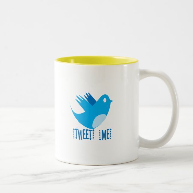Taza Bicolor Twitter Sígueme Café Mug (Derecha)