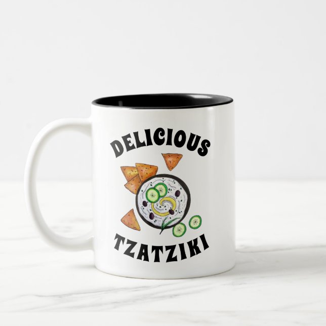 Taza Bicolor Tzatziki Grasa de Meze Griega Alimentos Mediterrán (Izquierda)