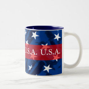 Taza Bicolor U.A. Patriotic Coffee Mug