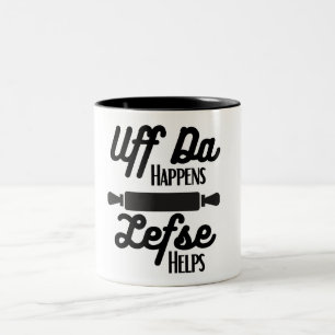 Taza Bicolor Uff Da Happens, Lefse Ayuda A Mug