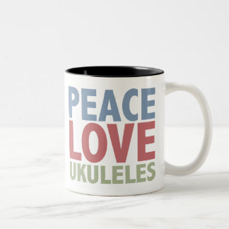 Taza Bicolor Ukuleles del amor de la paz