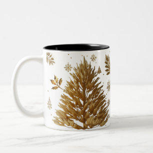Taza Bicolor Ultra Glam Pincelada de Oro Líquido Árbol de Navid