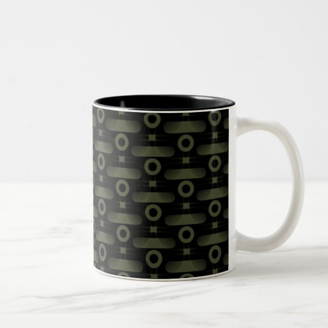 Taza Bicolor Ultramodern Abstract Mug, Olive Green (Derecha)