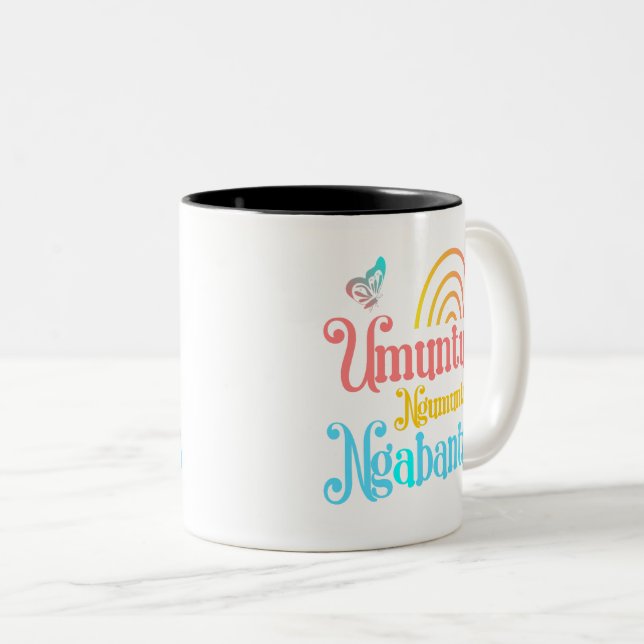 Taza Bicolor Umuntu Ngumuntu Ngabantu Charity Mug (Anverso derecho)