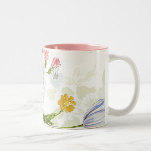 Taza Bicolor Un bonito patrón floral