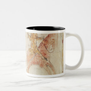 Taza Bicolor Un caballero que lleva una antorcha llameante