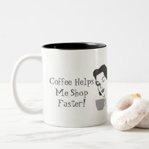 Taza Bicolor Un café gracioso me ayuda a comprar un Mug más ráp