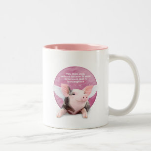 Taza Bicolor Un cerdito creía