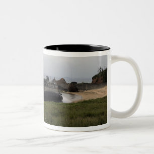Taza Bicolor Un cojín aéreo de una nave de aterrizaje llega a t
