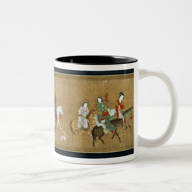 Taza Bicolor Un convoy de Mongols, chinos, siglo XIV (Derecha)