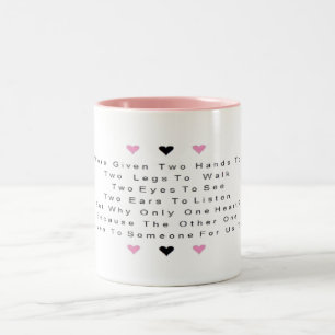 Taza Bicolor Un corazón - palabras hermosas del amor