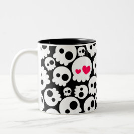 Taza Bicolor Un cráneo enamorado