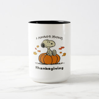 Taza Bicolor Un día de acción de gracias de maní