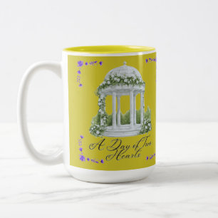 Taza Bicolor Un día de dos corazones amarillento verde