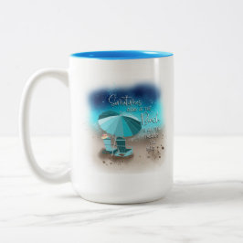 Taza Bicolor Un Día En La Playa