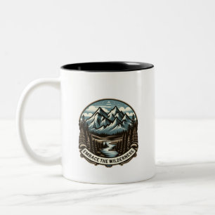 Taza Bicolor Un diseño de montaña explora el desierto