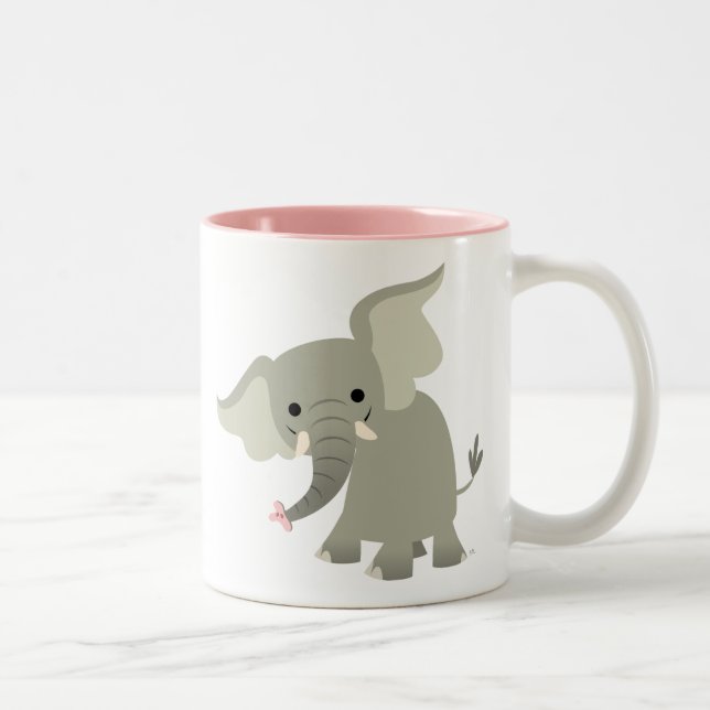 Taza Bicolor Un elefante Personalizado curioso (Derecha)