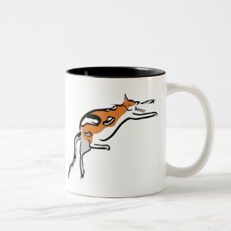 Taza Bicolor Un gato divertido tricolor gordo perezoso
