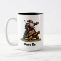 Un guerrero de Gnome posando con su tortuga