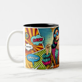Taza Bicolor Un ilustracion de moda al estilo retro del pop
