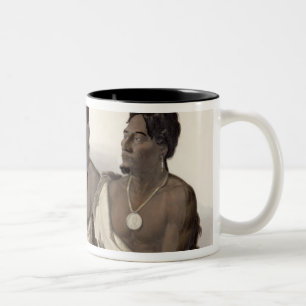 Taza Bicolor Un indio de Missouri, un Oto indio y el jefe de